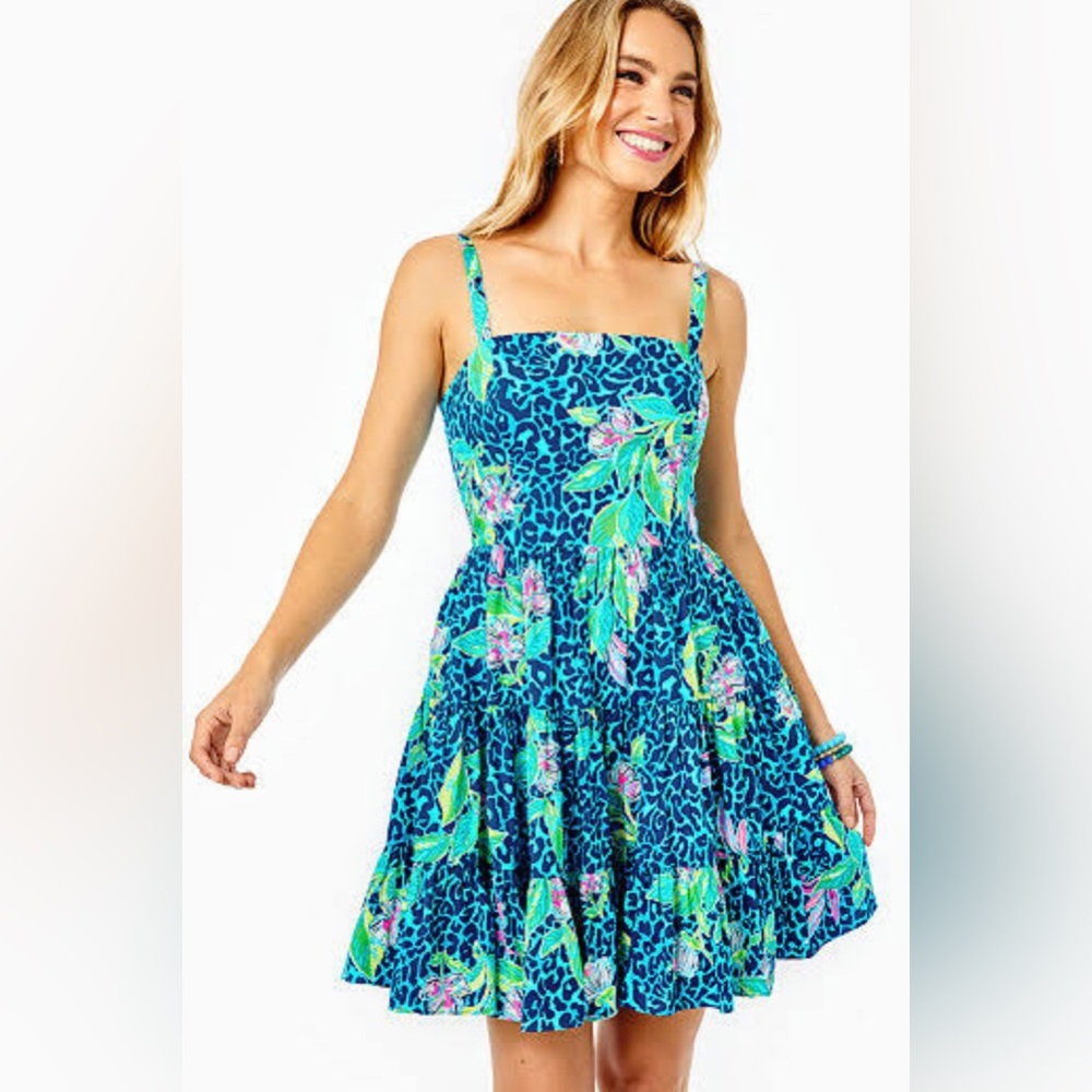 Lilly Pulitzer Alision Dress, Formentera Turquoise Hot On the Spot color, size 0